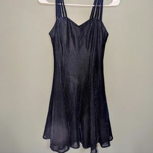 Shiny blue party dress